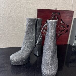 Michael Kors Silver Heeled Boots